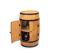 CREATIVE COOPER Table debout avec porte - Armoire à alcool - Étagère en bois - Tonneau en bois - Meuble à fût - Étagère à vin - Bar à whisky - Tonneau à vin avec porte - 80 cm (chêne)