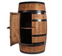 CREATIVE COOPER Tonneau à vin avec Porte - Armoire à Alcool - Étagère à Bouteilles en Bois - Baril en Bois - Vin Rack - Wineregal - Bar à vin - Baril avec Porte - minibar de 80 cm (wengé)