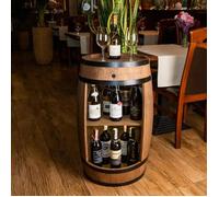 Creative Cooper Tonneau En Bois Avec éclairage LED Armoire Bar Meuble Rangement Bouteille Alcool Casier à Vin et Boissons 80cm