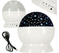 Creative Corner Projecteur d'étoiles Veilleuse 2en1 USB Blanc