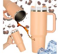 Creative Corner Thermo mug avec paille et poignée thermos 1200ml rose poudré