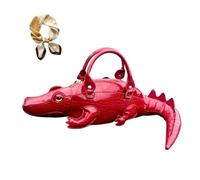 Creative Crocodile Shaped Shoulder Bag, Novelty Weird Crocodile Handbags, Fashion PU Leather Crossbody Bag for Womens