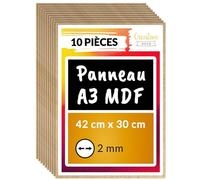 Creative Deco 10 x A3 Panneau MDF | 420 x 300 x 2 mm | Feuille Planche