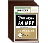 Creative Deco 10 x A4 MDF Panneau Wengé | 300 x 210 x 3 mm