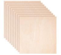Creative Deco 10 x Contreplaqué 3mm Carré | 400 x 400 x 3mm (+/- 2mm) | Planche Bois Brut Bouleau | Panneau Feuille Découpe Laser | Bois pour Pyrogravure, Gravure, Cricut, Maquette