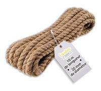Creative Deco 10m Corde de Jute Epaisseur 20mm Marron G