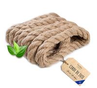 Creative Deco 20m Corde de Jute Epaisseur 24mm | Personnalisation Possible Tous Les 5m | Corde Solide et Durable | Torsadé en Fibres Naturelles | Bricolage, Balustrade, Jardin et Maison