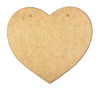 Creative Deco 4 x MDF Plaques Signes Forme Coeur | 150 x 130 x 3-4 mm