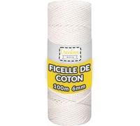 Creative Deco 6mm x 100m Corde Macramé Fil de Coton Blanc +/- 0,5mm d’Épaisseur Blanc G