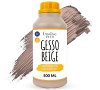 Creative Deco Additif Gesso Acrylique Beige | 500ml | Sous-Couche | Apprêt