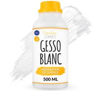 Creative Deco Additif Gesso Acrylique Blanc | 500ml | Sous-Couche | Apprêt et Préparation Liquide de la Peinture Acrylique | Couverture Parfaite | Idéal pour Bois, Papier, Verre | Non-Jaunissant