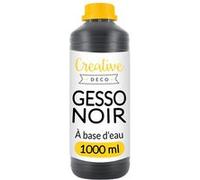 Creative Deco Additif Gesso Acrylique Noir | 1L | Sous-Couche | Apprêt et Préparation Liquide de la Peinture Acrylique | Couverture Parfaite | Idéal pour Bois, Papier, Verre | Non-Jaunissant