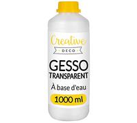 Creative Deco Additif Gesso Acrylique Transparent | 1L | Sous-Couche Clair