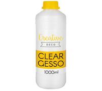 Creative Deco Additif Gesso Acrylique Transparent | 1L | Sous-Couche Clair | Apprêt et Préparation Liquide de la Peinture Acrylique | Couverture Parfaite | pour Bois Papier Verre | Non-Jaunissant