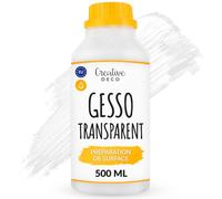 Creative Deco Additif Gesso Acrylique Transparent | 500ml | Sous-Couche | Apprêt et Préparation Liquide de la Peinture Acrylique | Couverture Parfaite | Idéal pour Bois, Papier, Verre | Non-Jaunissant