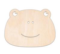 Creative Deco Animal en Contreplaqué de 3mm à Personnaliser | Visage de Grenouille | Forme de 5-100 cm | Animaux en Bois | Décoration Murale Chambre d'Enfant | Découpe Laser pour Découpage, Artisanat