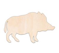 Creative Deco Animal en Contreplaqué ou MDF de 3 mm à Personnaliser | Sanglier | Forme de 5-100 cm | Animaux en Bois | Décoration Murale pour Chambre | Découpe Laser pour Découpage, Artisanat