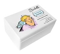 Creative Deco Blanc Boite Cadeau Personnalisé Bapteme pour Garçon et Fille | Boîte à Souvenirs en Bois | Personnalisés - Ange | Personnalisable Idée Coffret Décoration