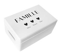 Creative Deco Blanc Cadeau Personnalisé Texte Désiré Boîte en Bois - Noms des Membres de la Famille | Votre Cadeau Individuel avec n’Importe Quel Texte | Coffret Cadeau | Femmes, Hommes et Couples