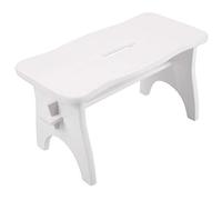 Creative Deco Blanc Marche Repose Pied Bois | 38 x 19 x 21 cm | Bureau, Chaise, Plante, Petit Tabouret Bas | Banc en Bois | Non Monté