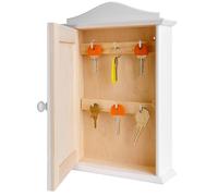 Creative Deco Boîte a Clés Murale en Bois Blanc avec 6 Crochets | 20 x 6 x 29,5 cm | Armoire à Clés Idéal Rangement, Découpage et Décoration | Organiseur Boite de Rangement pour Porte Clés