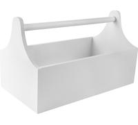 Creative Deco Boîte à Outils en Bois Blanc 34 x 18 x 20,5 cm