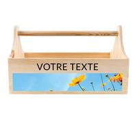 Creative Deco Boîte à Outils en Bois Personnalisée | 34 x 18 x 20,5 cm (+/- 0,5 cm) | Coffret Cadeau avec Texte souhaité + Photo | Caisse à Outils avec Poignées et Rangement