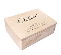 Creative Deco Boîte à Souvenirs Bébé Personnalisé - Personnalisés Minimaliste | Personnalisable Cadeau à Souvenirs Individuelle pour Une Naissance pour Fille et garçon | Boîte en Bois