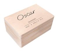 Creative Deco Boîte à Souvenirs Bébé Personnalisé - Personnalisés Minimaliste | Personnalisable Cadeau à Souvenirs Individuelle pour Une Naissance pour Fille et garçon | Boîte en Bois