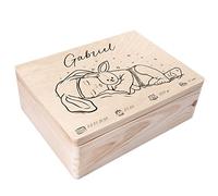 Creative Deco Boîte à Souvenirs Bébé Personnalisé - Personnalisés | Personnalisable Cadeau à Souvenirs Individuelle pour Une Naissance | Boîte en Bois - Garçon