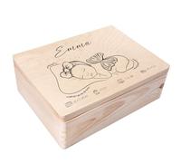 Creative Deco Boîte à Souvenirs Bébé Personnalisé - Personnalisés | Personnalisable Cadeau à Souvenirs Individuelle pour Une Naissance | Boîte en Bois - Fille