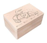 Creative Deco Boîte à Souvenirs Bébé Personnalisé - Personnalisés | Personnalisable Cadeau à Souvenirs Individuelle pour Une Naissance pour Fille et garçon | Boîte en Bois