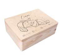 Creative Deco Boîte à Souvenirs Bébé Personnalisé - Personnalisés | Personnalisable Cadeau à Souvenirs Individuelle pour Une Naissance pour Fille et garçon | Boîte en Bois