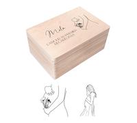 Creative Deco Boîte à Souvenirs Bébé Personnalisée | Coffret Cadeau en Bois | 30 x 20 x 14 cm | Cadeaux Individuels pour Femmes Enceintes et Futures Mamans