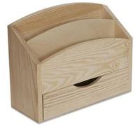 Creative Deco Boite aux Lettres et Courrier 2 Compartiments + Tiroir 25 x 10 x 20,5 cm G