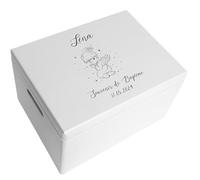 Creative Deco Boite Cadeau Personnalisé Bapteme pour Garçon et Fille Blanc | Boîte à Souvenirs en bois | Personnalisés - Bougie et Prière de l'ange | Personnalisable Idée Coffret Décoration