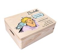 Creative Deco Boite Cadeau Personnalisé Bapteme pour Garçon et Fille | Boîte à Souvenirs en Bois | Personnalisés - Ange | Personnalisable Idée Coffret Décoration