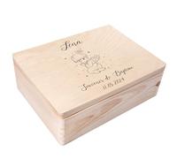 Creative Deco Boite Cadeau Personnalisé Bapteme pour Garçon et Fille | Boîte à Souvenirs en bois | Personnalisés - Prière de l'ange | Personnalisable Idée Coffret Décoration