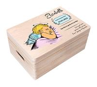 Creative Deco Boite Cadeau Personnalisé Bapteme pour Garçon et Fille | Boîte à Souvenirs en Bois | Personnalisés - Ange | Personnalisable Idée Coffret Décoration