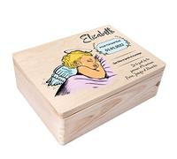 Creative Deco Boite Cadeau Personnalisé Bapteme pour Garçon et Fille | Boîte à Souvenirs en Bois | Personnalisés - Ange | Personnalisable Idée Coffret Décoration