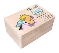 Creative Deco Boite Cadeau Personnalisé Bapteme pour Garçon et Fille | Boîte à Souvenirs en Bois | Personnalisés - Ange | Personnalisable Idée Coffret Décoration