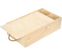 Creative Deco Boîte Caisse à Vin en Bois | Cadeau Vin Mariage | 2 Bouteilles | 35 x 21 x 11 cm | Coffret Cadeau Homme et Femme