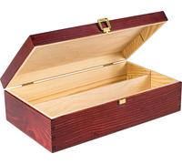 Creative Deco Boîte Caisse à Vin en Bois Rouge 35 x 21 x 11 cm - 2 Bouteilles
