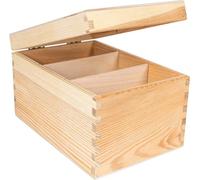Creative Deco Boîte de Rangement Bois CD DVD Livre | 16 x 24 x 14 cm | Non Peinte Caisse Coffre Malle pour Décorer avec Couvercle