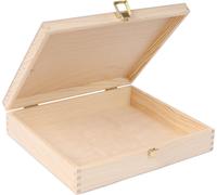 Creative Deco Boîte de Rangement en Bois 29 x 25 x 6,5 cm avec Couvercle