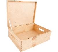 Creative Deco Boite Rangement en Bois à Décorer 40 x 30 x 14 cm (+/- 1 cm) Caisse BRUT BOIS