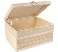 Creative Deco Boite de Rangement en Bois avec Fermoir 40 x 30 x 24 cm Coffre de Rangement Beige G