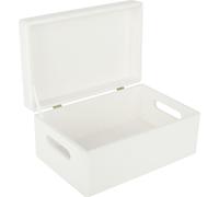 Creative Deco Boite de Rangement en Bois Blanc 30 x 20 x 14 cm (+/-1cm)