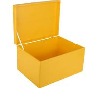 Creative Deco Boite de Rangement en Bois Jaune 40 x 30 x 24 cm (+/- 1 cm)