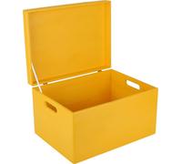 Creative Deco Boite de Rangement en Bois Jaune 40 x 30 x 24 cm (+/-1cm)